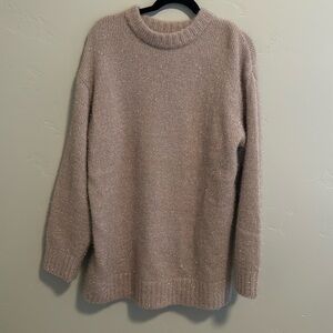 H & M oversized sparkly rose color sweater.  NWT. Women’s size medium